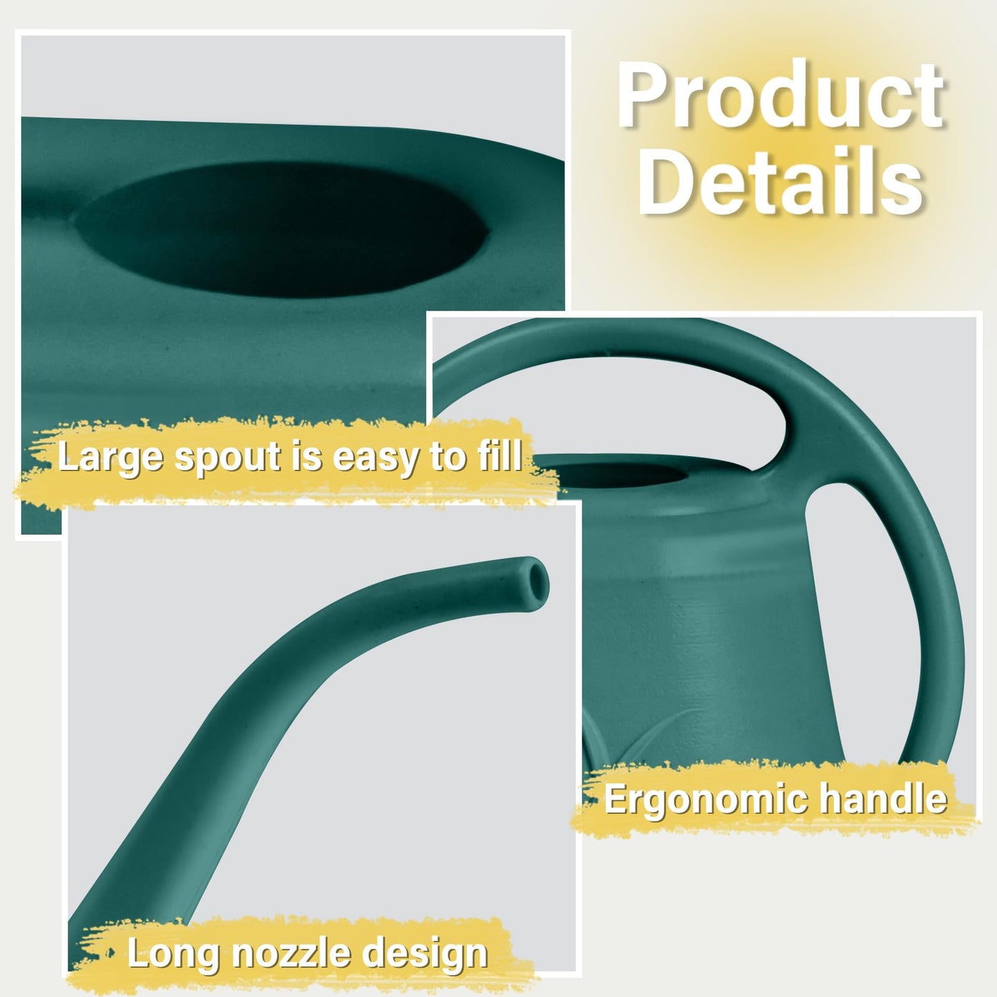 TTAOE GN Grip Watering Can - for Home Plant Garden - 1 Gallon - Green