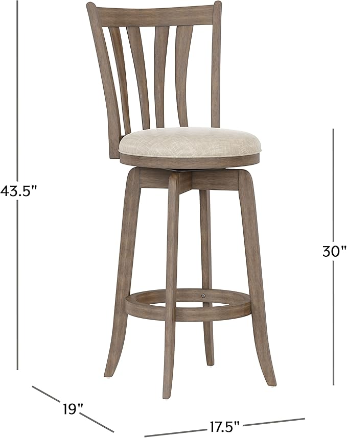 Hillsdale 29.5" Savana Wood Swival Bar Height Stool