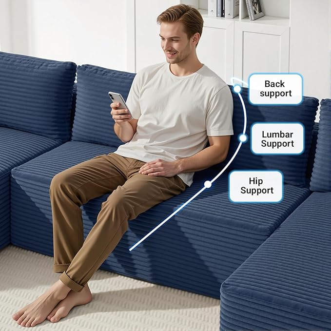 124" Oversized Sectional Couches