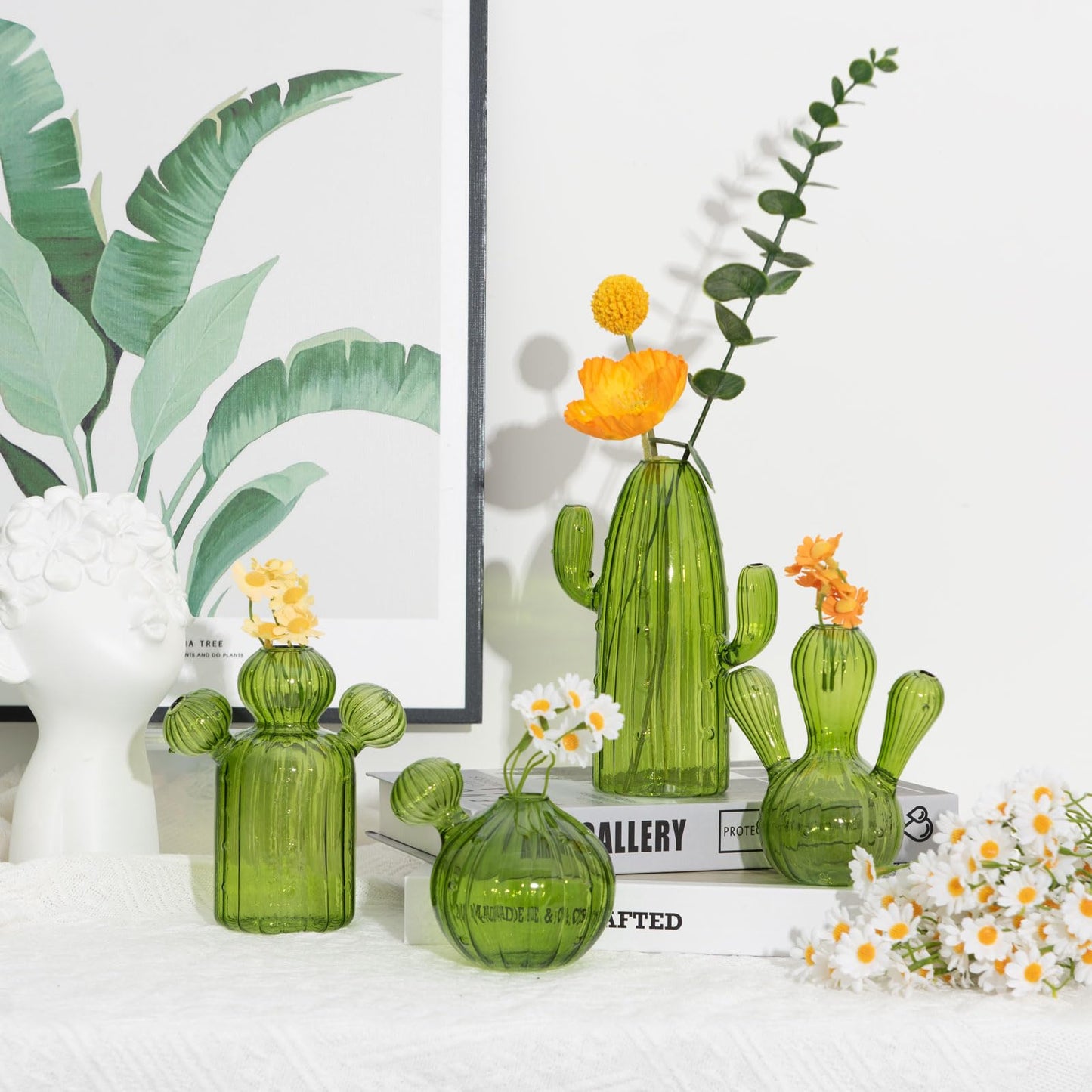 XXXFLOWER Cactus Plant Propagation Station Terrarium Jars for Plant Cuttings Air Plant Holders Unique Glass Flower Vase for Hydroponics Plants for Plant Lovers Home Garden Decor