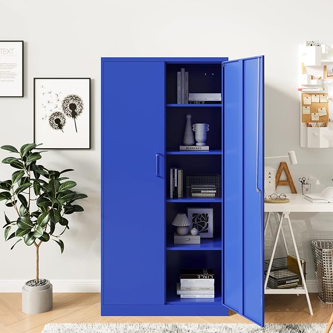 Metal Garage Storage Cabinet, Lockable Metal Cabinet