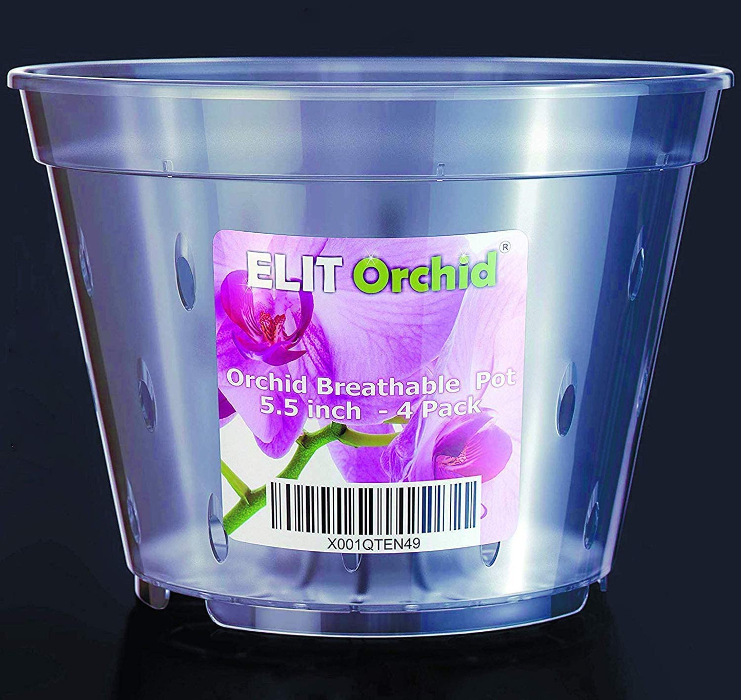Orchid Pots with Holes Cymbidium Phalaenopsis Orchid Pot Indoor Clear Plastic Vanda Plant Pots Set (5.5 inch) 140 mm