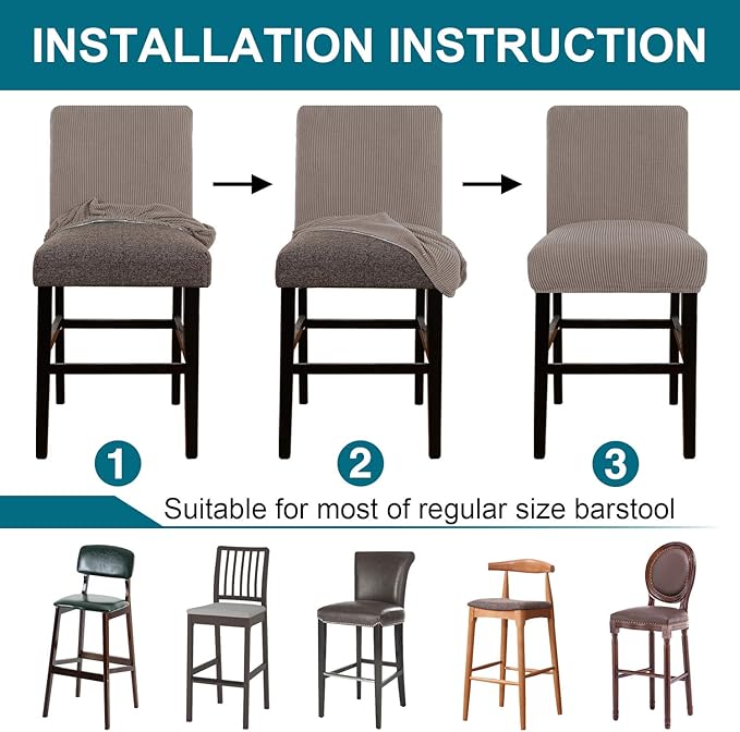 Turquoize Stretch Bar Stool Cover Counter Stool Pub Chair Slipcover