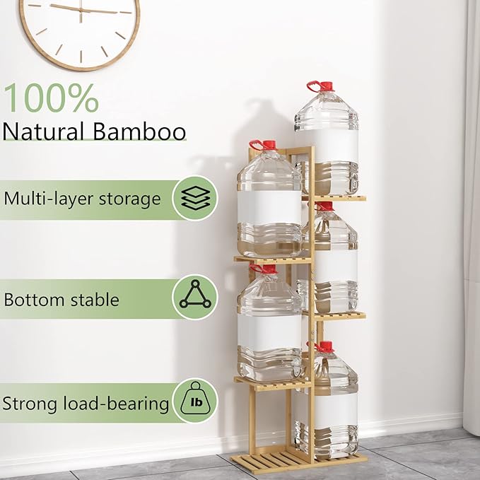 Laiensia Bamboo 5 Tier 6 Potted Plant Stand Rack Multiple Flower Pot Holder
