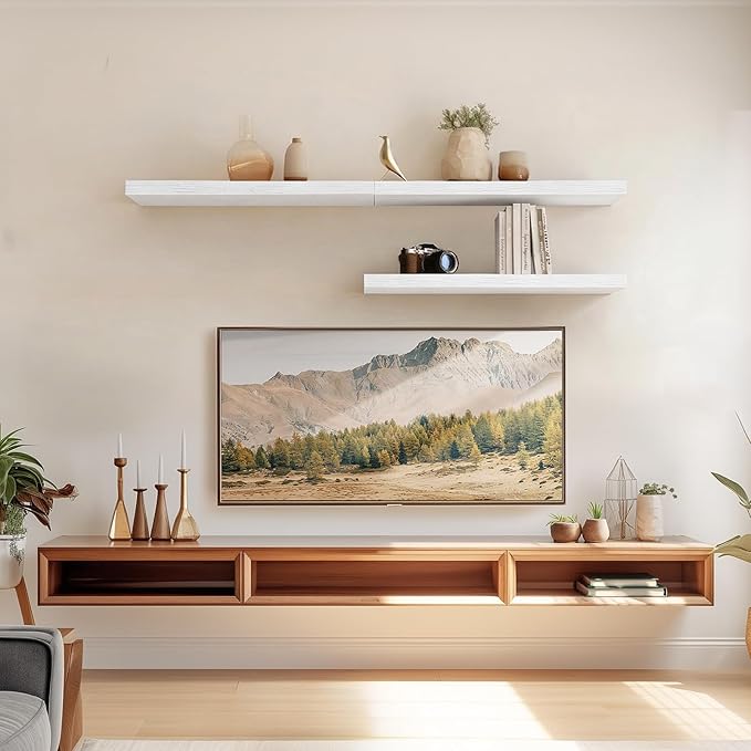 AMADA HOMEFURNISHING Floating Shelves Wall Mounted, 24 x 7 Inch Wall Shelves
