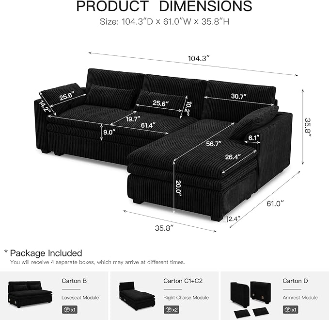 Belffin Large Modular Sectional Sofa