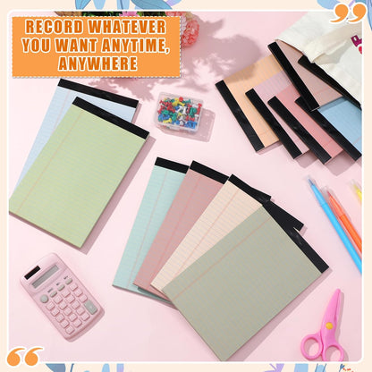 Fuutreo 12 Pcs 5" x 8" Legal Pad Writing Notepads 50 Sheets Small Legal Pad Narrow Ruled Multiple Color Lined Paper for School College Office Supplies Work (Earthy Colors)