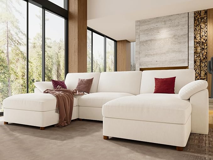 EASE MOOSE Oversized U Shape Sectional Modular Sofa, Wide Deep seat Sectional