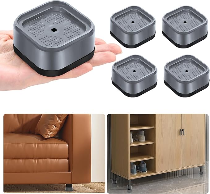 shouwuhho 4 Pack Furniture Risers Adjustable Bed Risers Heavy Duty Lifts Height