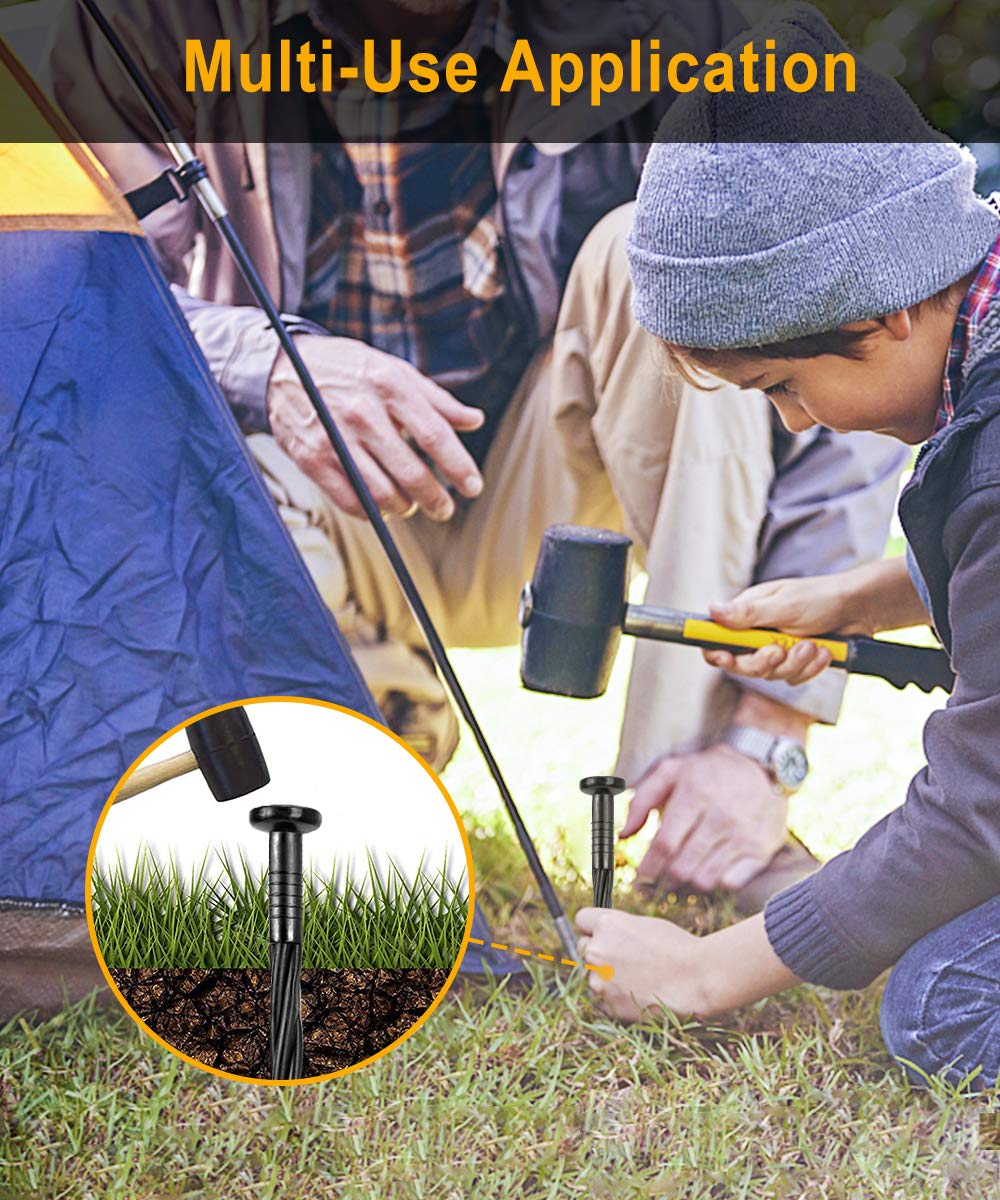 Meboyz 50-Pack 8-Inch Plastic Landscape Stakes,Spiral Edging Spikes Landscape Anchoring Spikes for Paver Edging, Weed Barrier, Artificial Turf & More Weed Barrier, Artificial Turf & More.