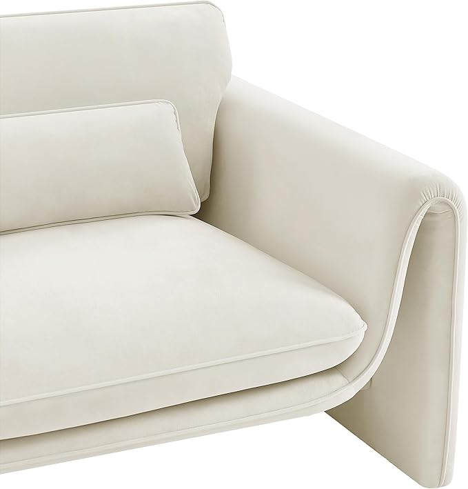 Meridian Furniture 199Cream-C Sloan Collection Modern | Contemporary Velvet