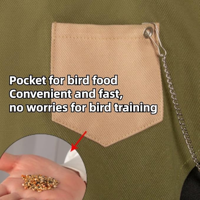 Parrot Anti-Scratch Shoulder Protector, Multi-Functional Bird Diaper Flight Suits Pee Pads Diaper Poop Shawl for Cockatiel Parakeet Macaw Lovebirds Finches (Green)