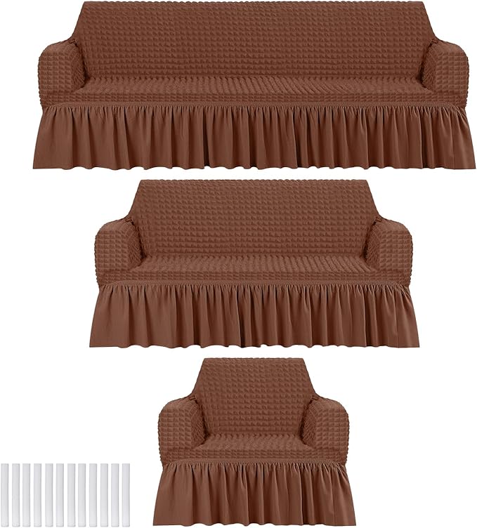 Fanfanwin 3 Pcs Sofa Slipcover Set