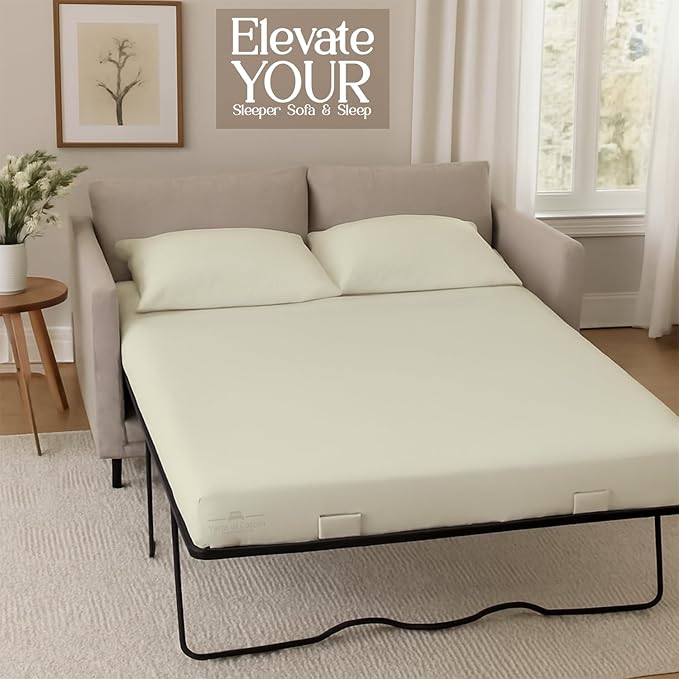Sleeper Sofa Bed Sheet, 100% Cotton 400 Thread Count, 4 Piece Set, Deep Pocket