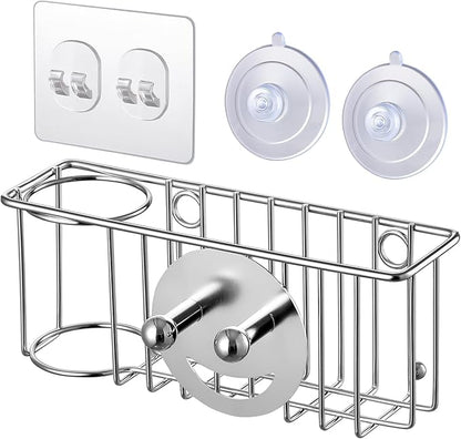 3-IN-1 Multiuse Sponge Holder for Kitchen Sink, Sponge Caddy for Scrub