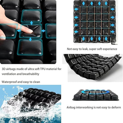 Inspiratory Cover air Cushion with Zippered Fabric Cover,Chair pad,Wheelchair Matress,Anti Bedsore,Elderly Matress,Relieve Driver and sedentary Individuals Stress and Pain,Pressure Relief Cushions.