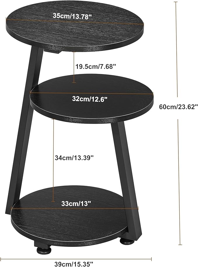 BEWISHOME Round End Table Side Table