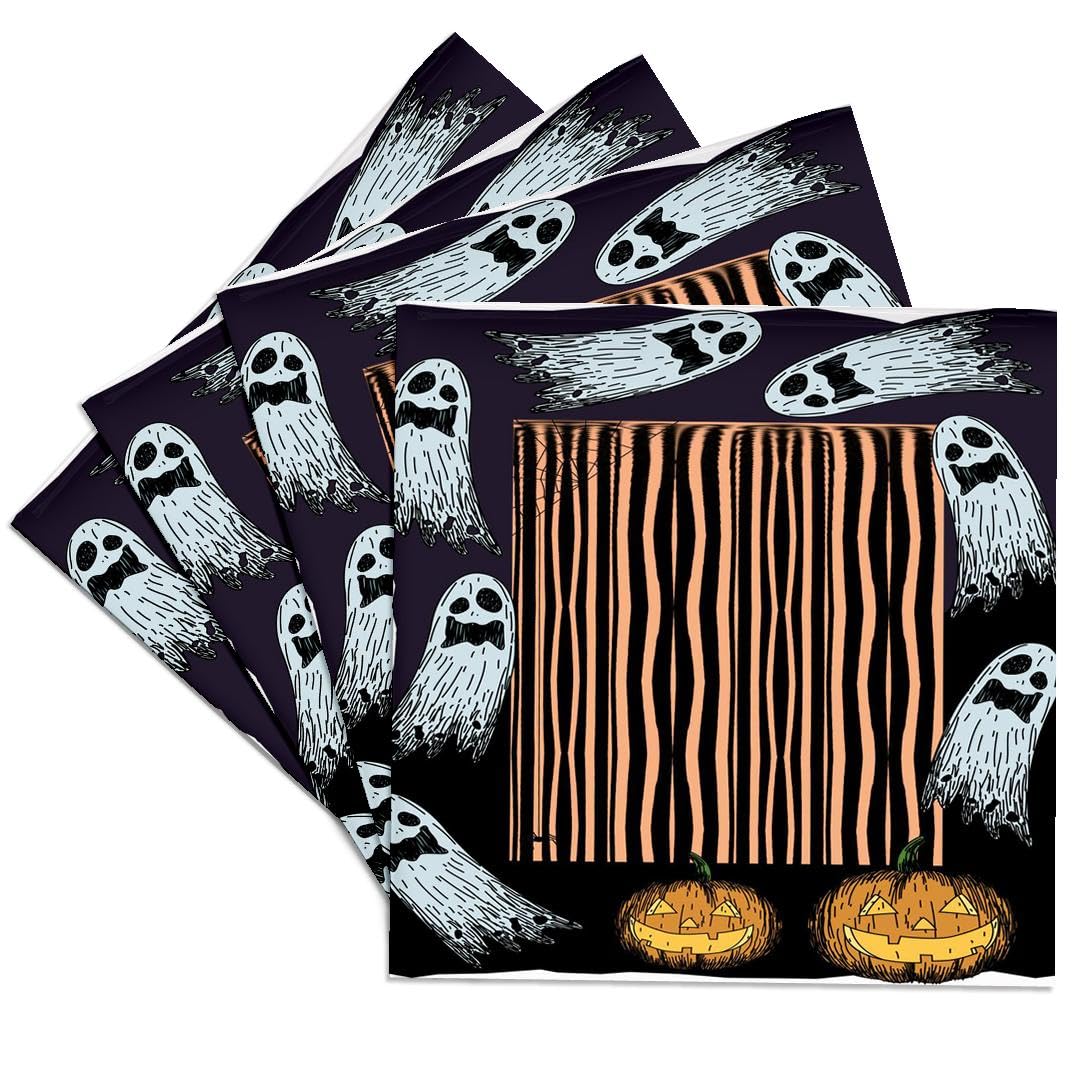 3dRose CST_27533_3 Halloween Ghosts-Ceramic Tile Coasters, Set of 4