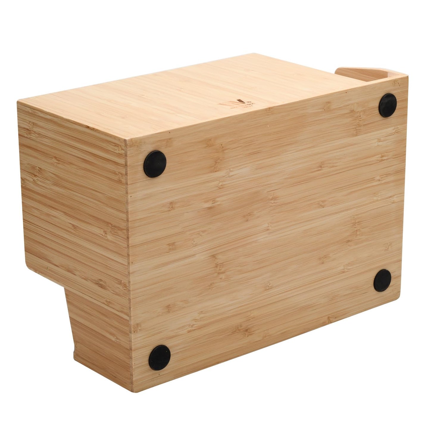 MobileVision Bamboo Tissue Box Holder & Tablet Stand Organizer for Bedroom & Desktop; compartments hold iPad Phones Remote Controls Reading Glasses Notepads & Pens