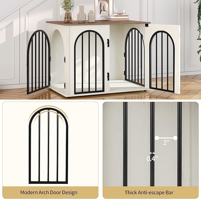 Hzuaneri 31.5'' Wooden Dog Crate Furniture, Indoor Dog Kennel Dogs Cage
