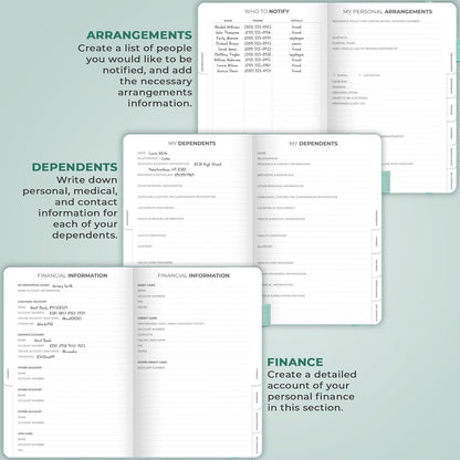 Clever Fox End of Life Planner – Final Arrangements Organizer for Beneficiary, Will Preparation, Last Wishes & Funeral Planning, A5 (Mint Cream)