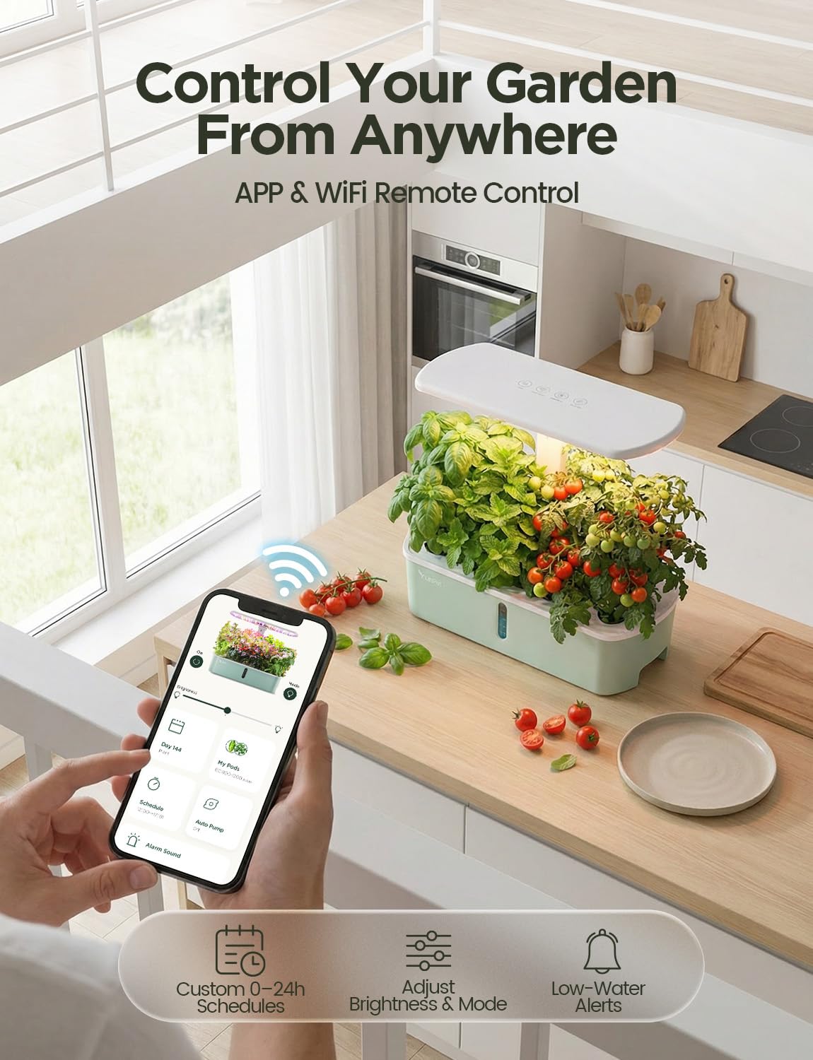 LetPot LPH-Air Hydroponics Growing System Kits, APP & WiFi Controlled Smart Indoor Garden with Adjustable 24W Grow Light Full Spectrum, 10 Pods Planter Indoor Gardening for Gifts, Kitchen, Vegetable