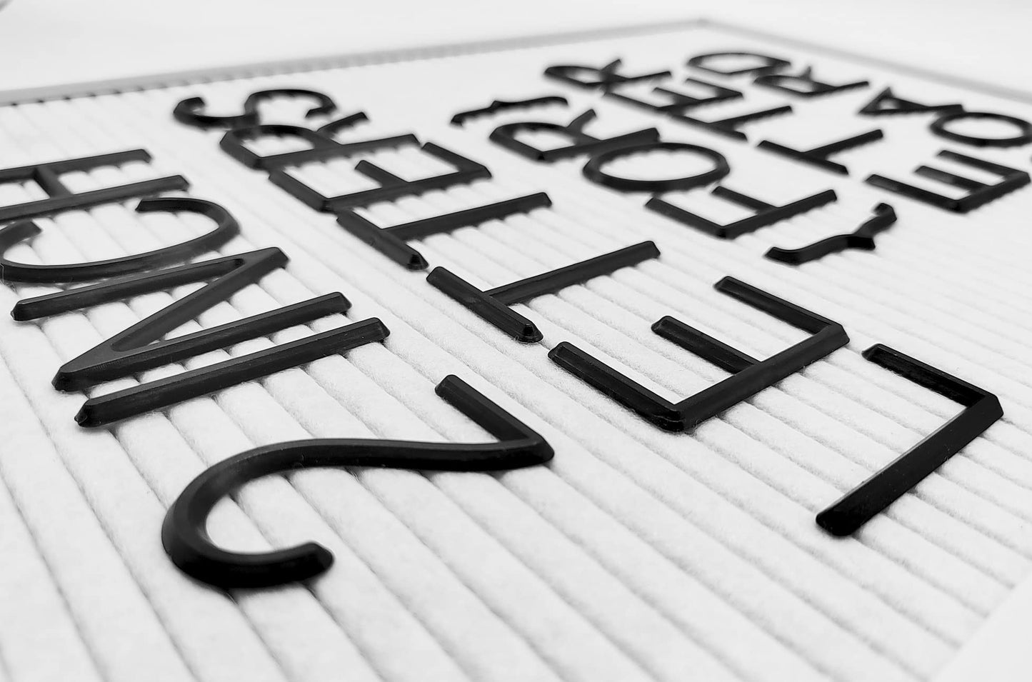 G GAMIT Felt Letter Board Letters Set - Pre-cut 227pcs 2 inch Tall Black Letters (No Board Included)