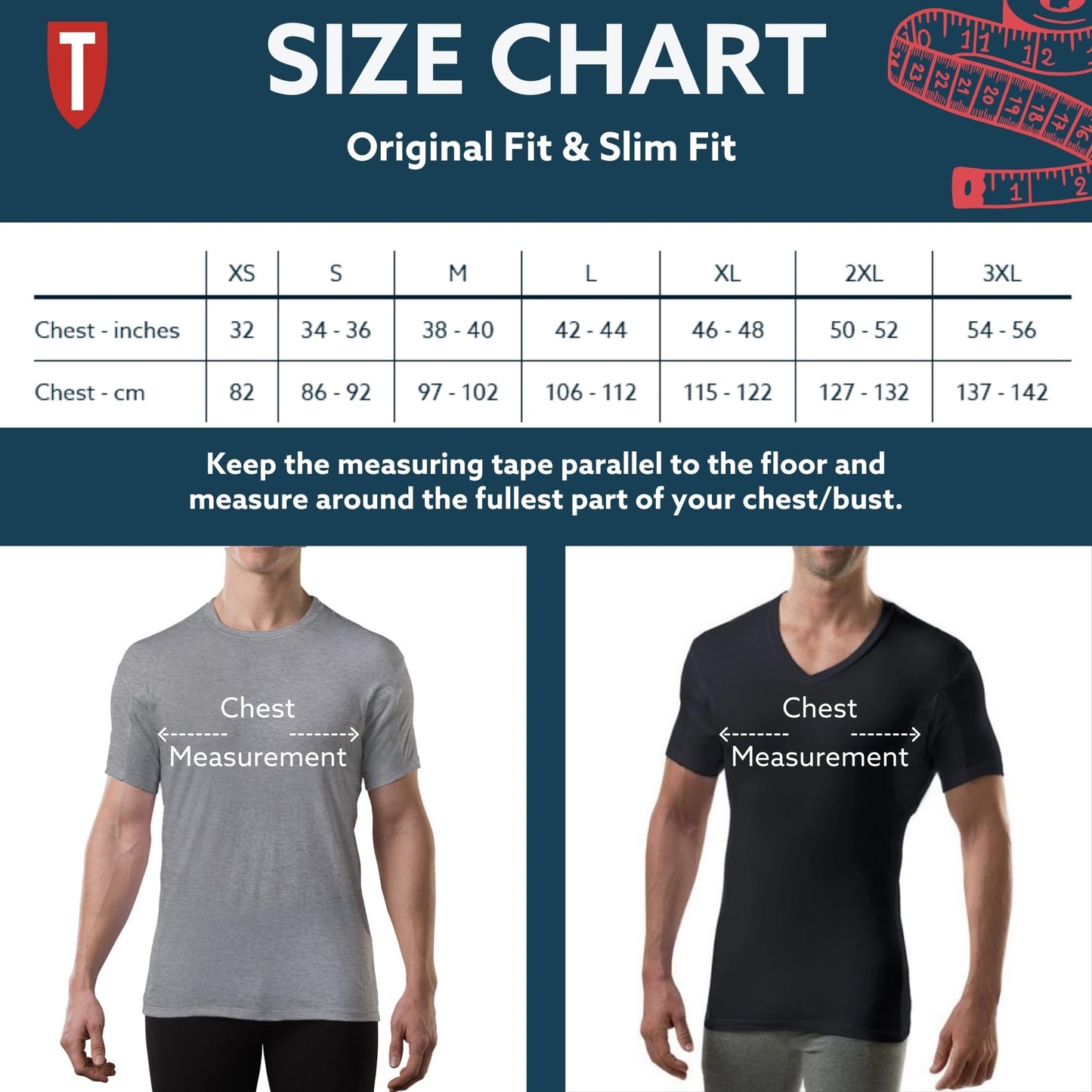 The Thompson Tee Men's Sweatproof Undershirt | Cotton V Neck | Original Fit | with Sweat Pads