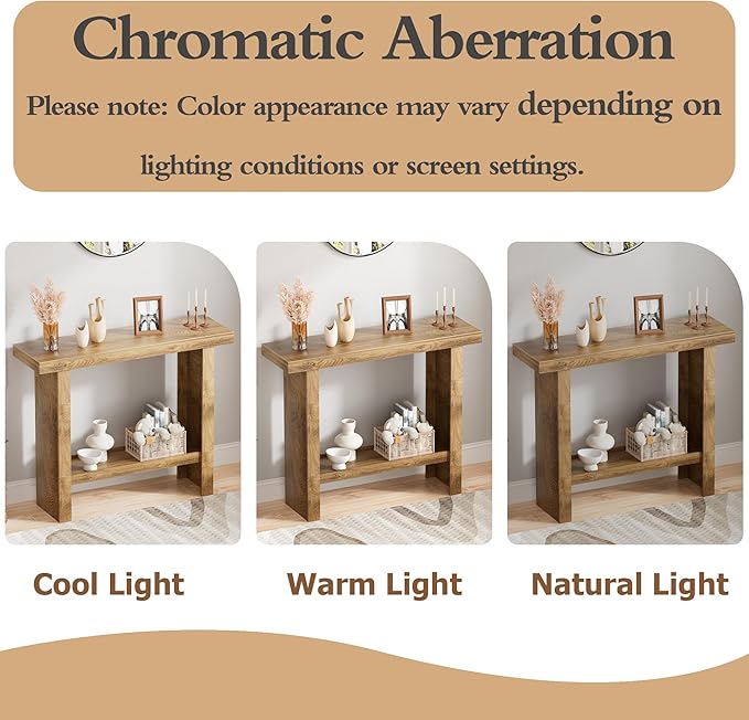 LIFECHOVY Farmhouse Wood Entryway Table Narrow Console Tables
