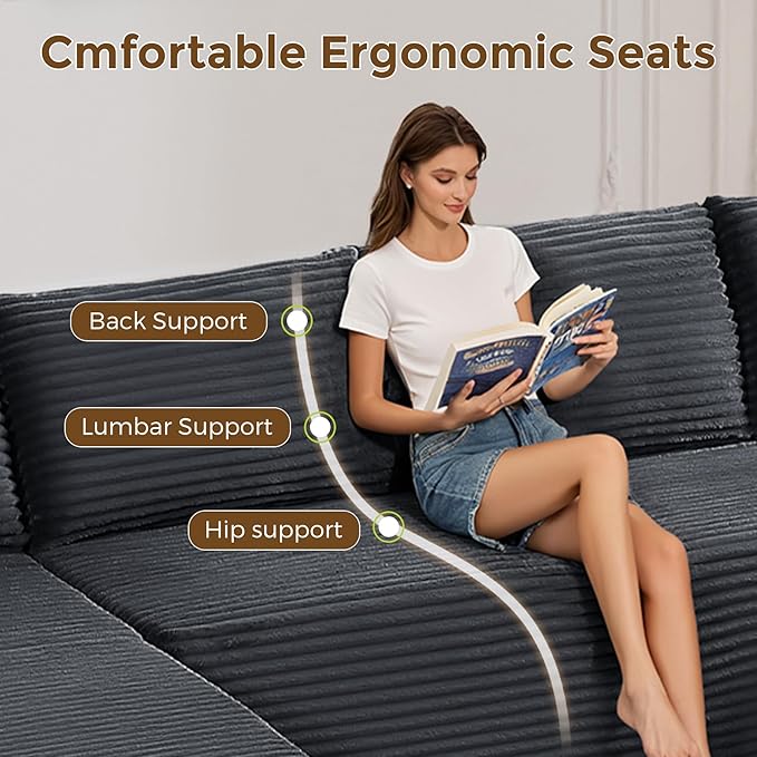 133" Oversized Cloud Boneless Sofa Couch