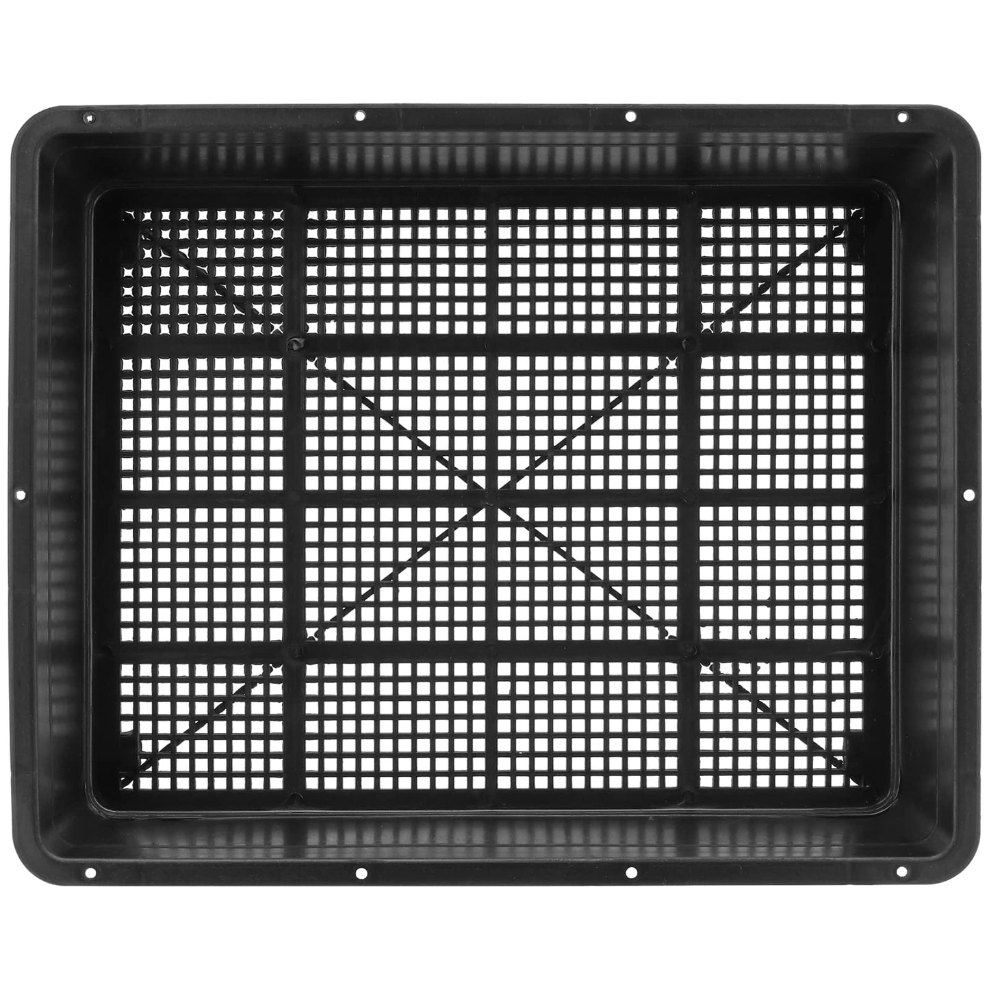 KEILEOHO 12 Pack Plastic Mesh Trays, Black Seed Sprouting Trays, Mesh Bottom Microgreens Growing Tray, Nursery Tray for Plant Seed Germination Propagation Growing, Wheat Grass Sprouting, 15 x 12 Inch