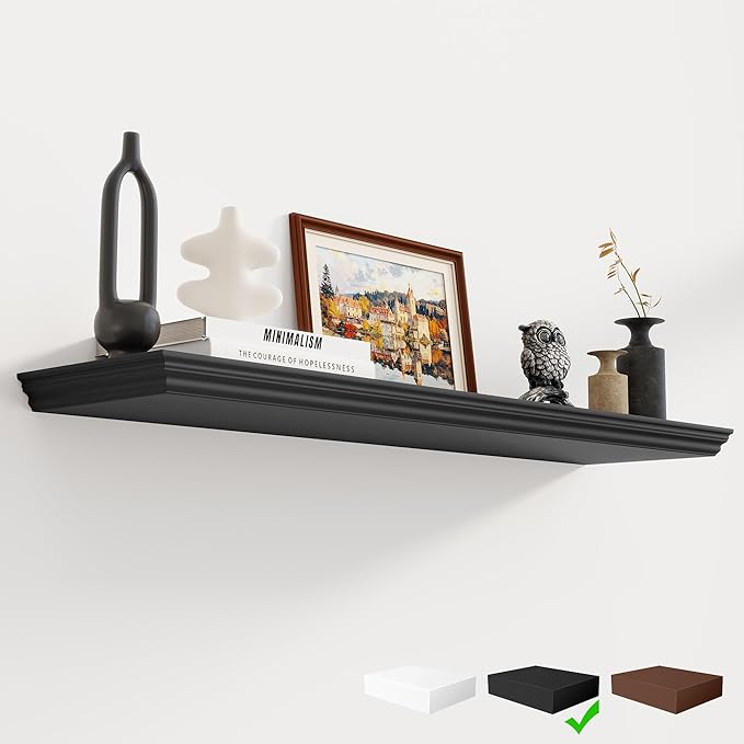 Fun Memories Floating Shelves 40 Inch Long, 9.3 Inch Deep Classic Crown Molding