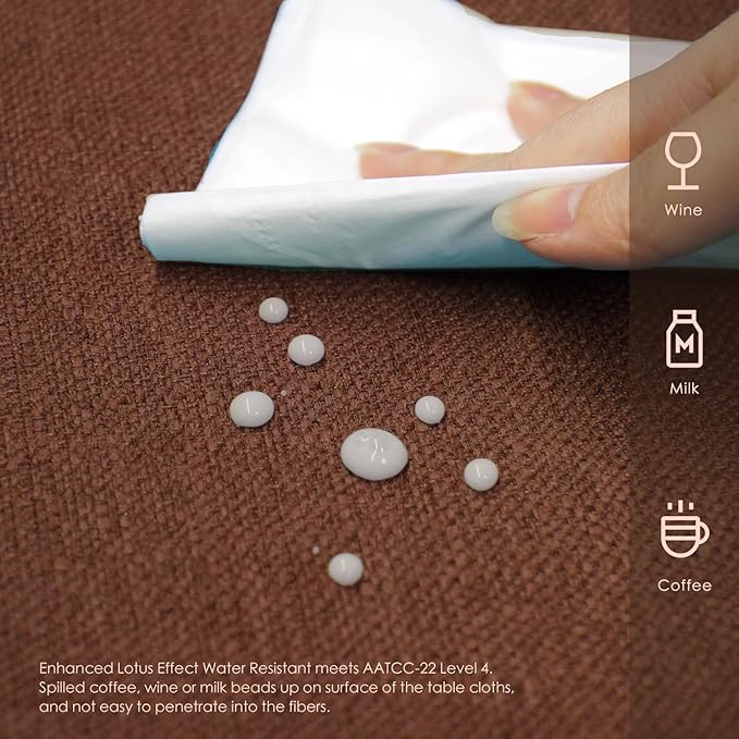 BALCONY & FALCON Round Tablecloth Washable Wrinkle Resistant and Water Proof