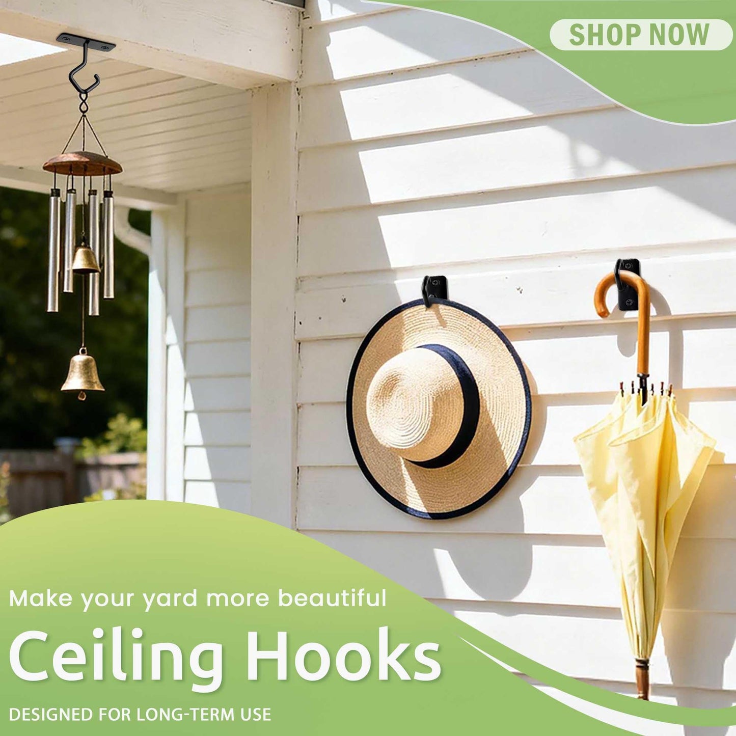 AJART Ceiling Hooks for Hanging Plants: Iron Plant Hanger for Wall Mount - 4 Pack/2.5 Inch Ceiling Hook for Indoor Use