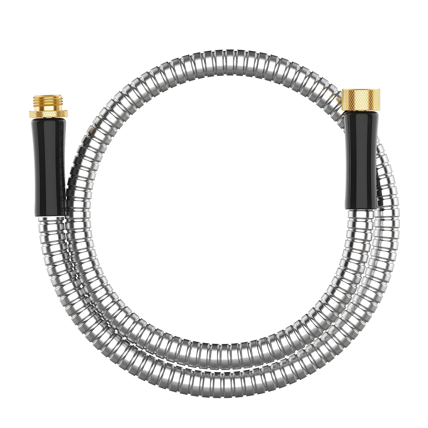 Short Metal Garden Hose 5 ft Connector, Stainless Steel Small Hose Extension Adapter for Hose Reel, Long, Flexible, Lightweight & Heavy Duty Water Pipe, No Kinking Outdoor Water Hose for Yard, 5 Feet