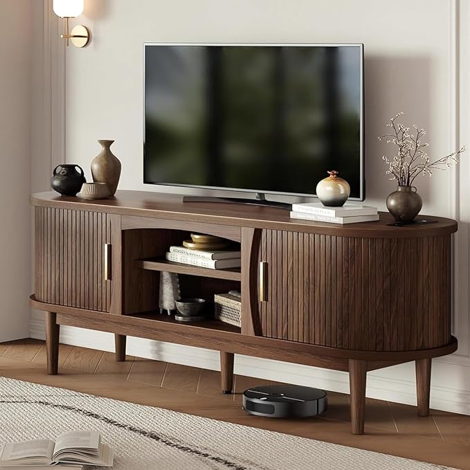 Decofy Mid Century TV Stand for TVs up to 65 Inches, Entertainment Center