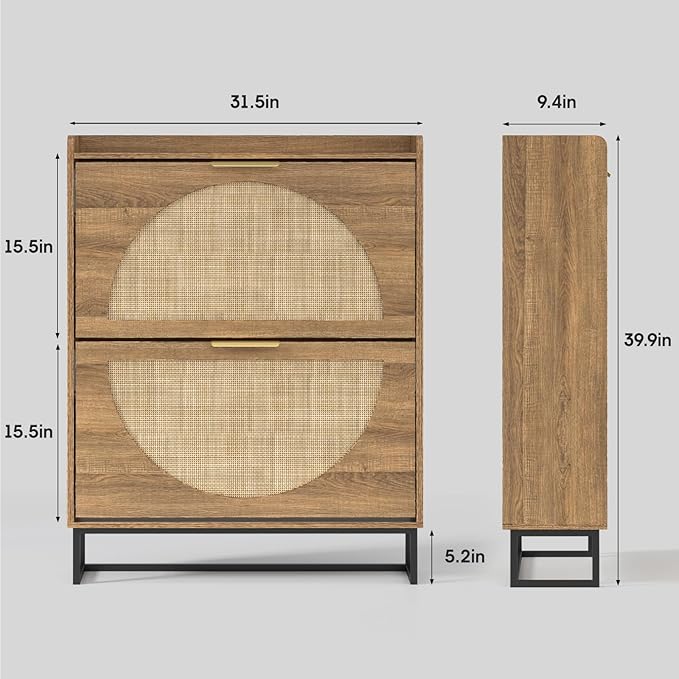 Maupvit Rattan Shoe Storage Cabinet