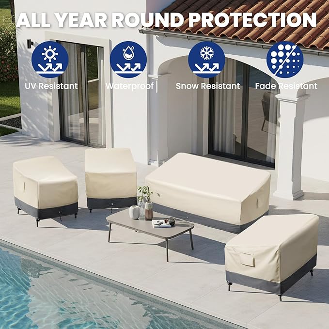 Extra Heavy Duty Outdoor Couch Cover Waterproof Up to 8000pa, Large 3-Seater