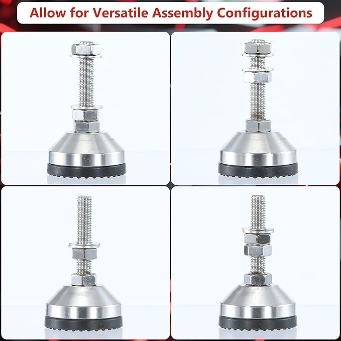 Heavy Duty 2000 lb Capacity Stainless Steel Adjustable Leveling Feet