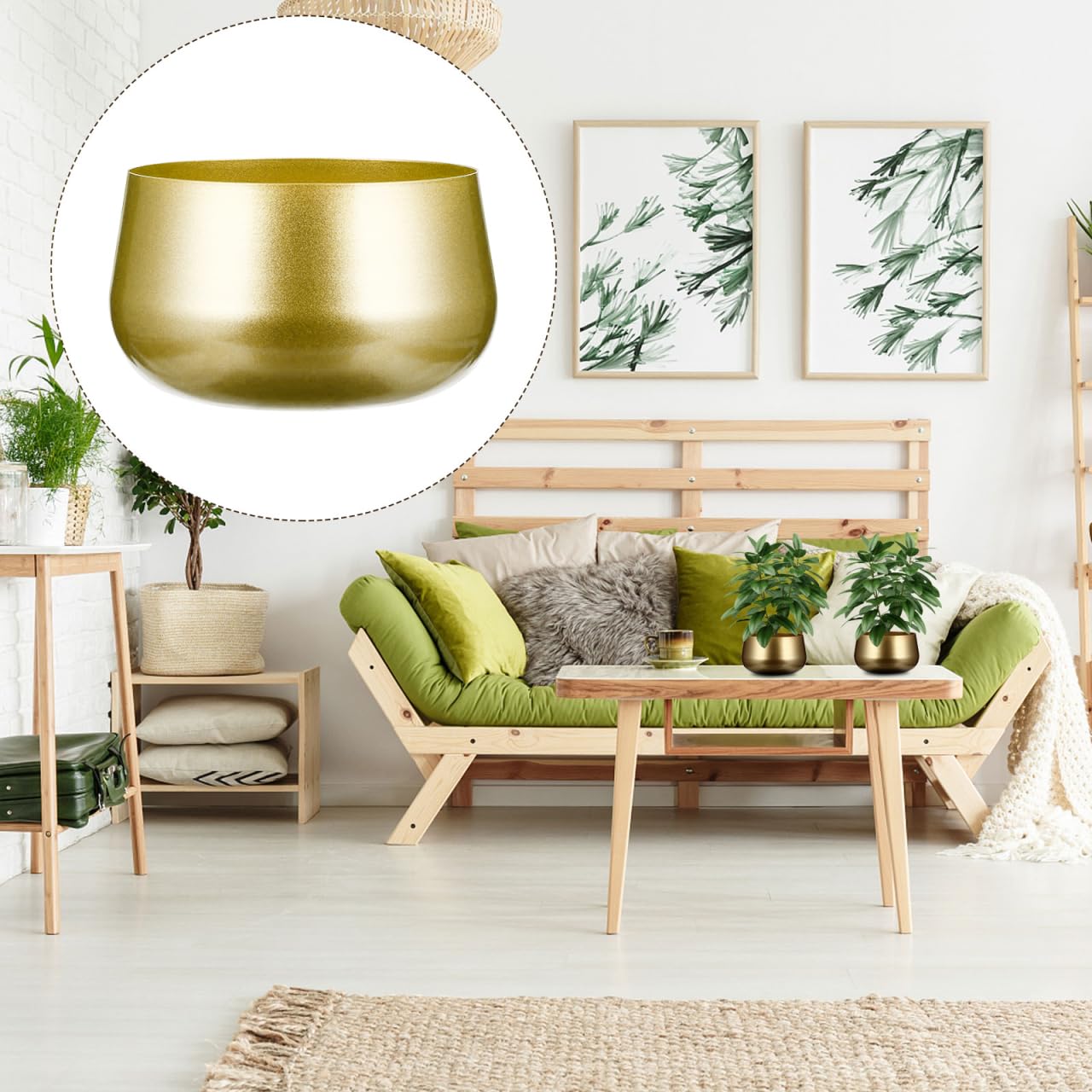 Toddmomy Flowerpot Metal Plant Pot Gold Plant Pots Indoor Flower Pot Gold Planter Metal Pot Planter Modern Decorative Flower Pots Gold Flower Vase Home Decor Handmade Pot Wrought Iron Brass