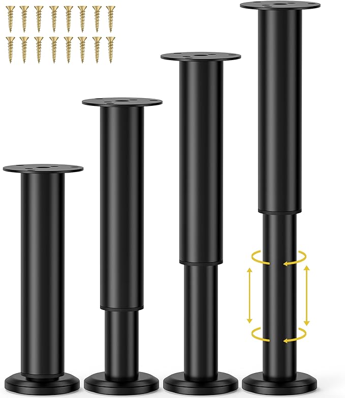 Wlrrcwdttc 4 Pcs Adjustable Bed Center Support Legs 7.08-12.2 inch