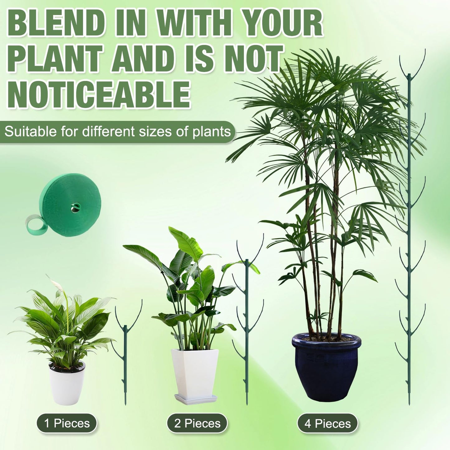 10 Pack Stackable Monstera Plant Support, Climbing Plant Support Structures, Garden Plant Support Stakes for Indoor Outdoor Plants, Plant Holder Stick Moss Pole for Support Tall Potted Plants