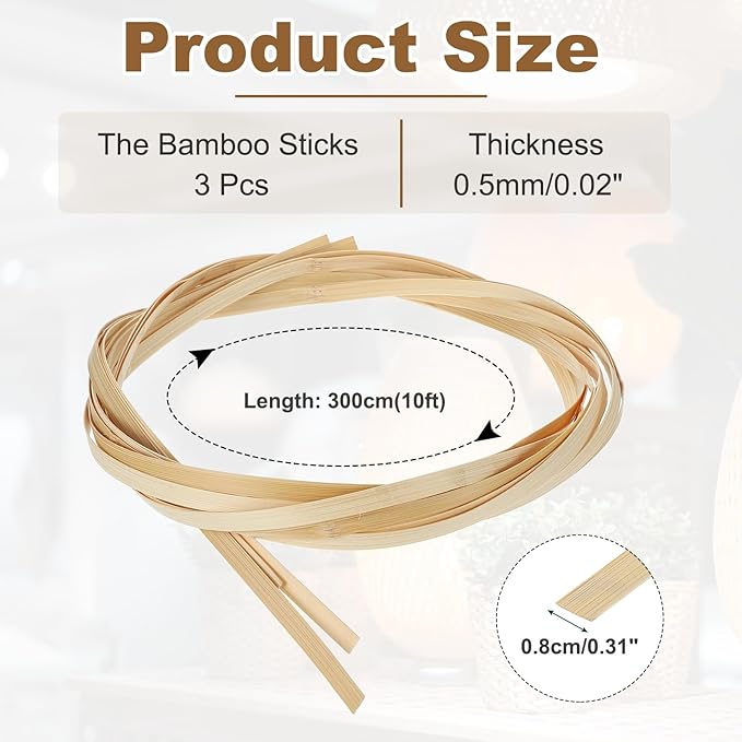 MECCANIXITY 3 Rolls Bamboo Strips