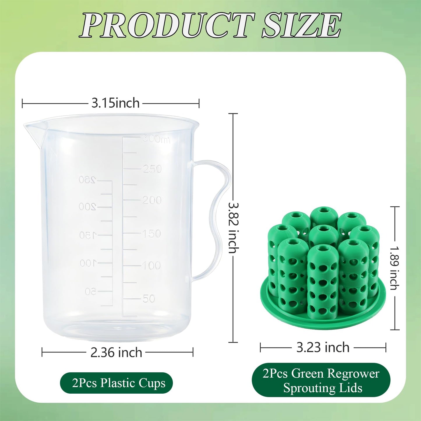 Nalanzhou 2Sets Green Onion Planter Scallion Grower Seed Sprouting Kit, 2 Green Onion Regrower Container and 2 Plastic Cups with Handle for Windowsill Garden Indoor Hydroponics Propagation Enthusiasts