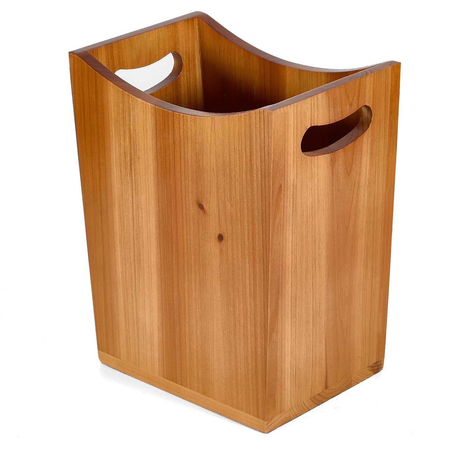 Tenavo 2 Gallons Wooden Bin Wastebasket, Small Trash Can, Decorative Bathroom Trash Can, Waste Basket for Bedroom, Office Garbage Can, Wood Bathroom Accessories