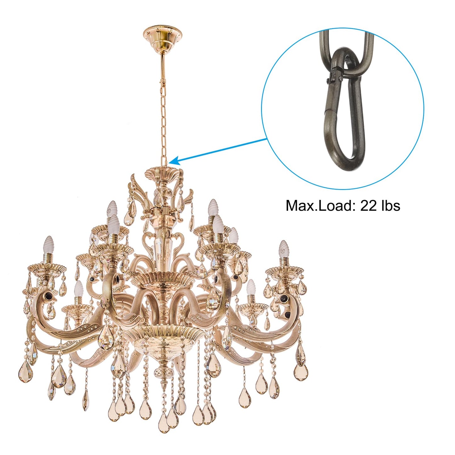 PATIKIL 6 Feet Bronze Finish Lighting Hanging Chain, Metal Looping Chain for Hanging Plant Pendant Chandelier Light Fixture
