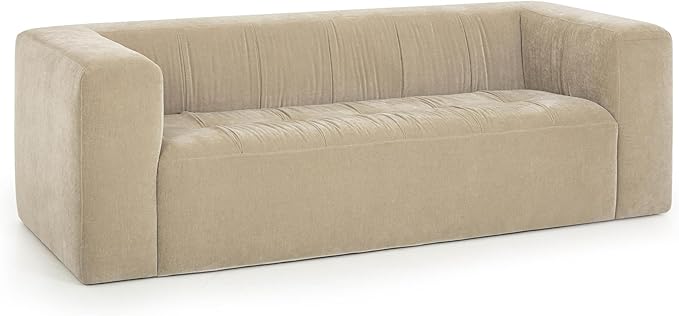Pemberly Row Contemporary Upholstered Sofa, Upcycled Chenille, Sustainable