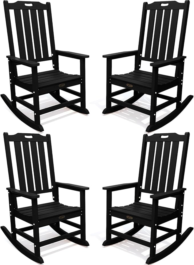THOEOE Oversized Rocking Chair Set of 4, Outdoor Rocking Chair