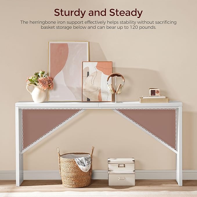 MAHANCRIS Console Table, 62.2" Long Sofa Table Behind Couch, Narrow Entryway