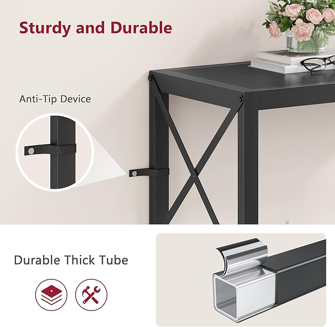 Tajsoon Small Entryway Table, 2-Tier Narrow Consle Table